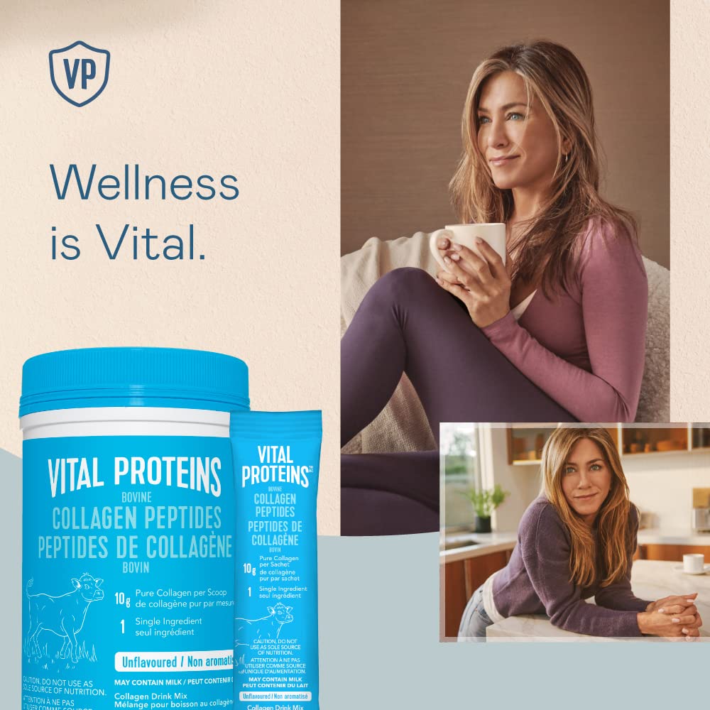 VITAL PROTEINS Bovine Collagen Peptides Powder, Single-serve Stick Packs, Unflavoured, Odourless, Gluten-free, No Added Sugar, Paleo-friendly, Non-GMO, No Artificial Flavours Or Colours, 200 g 🍁 All In One Marketplace Canada