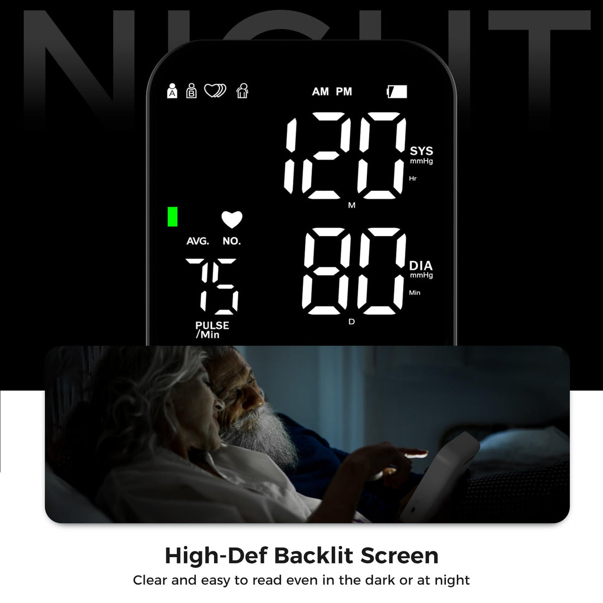 Blood Pressure Machine for Home Use Automatic Blood Pressure Monitor with 2x120 Reading Memory Adjustable Arm Cuff 8.7"-15.7" with Large LED Backlit Display Black 🍁 All In One Marketplace Canada
