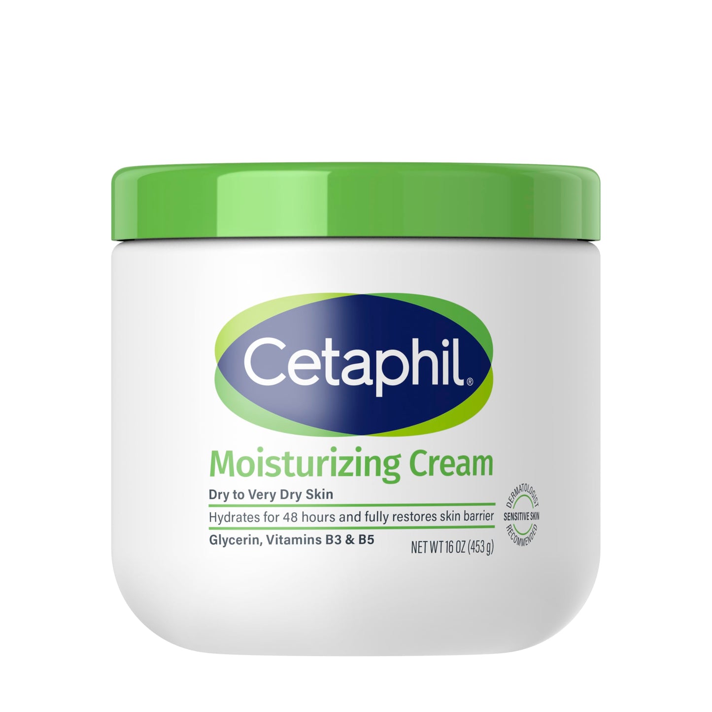 Cetaphil Moisturizing Cream With Sweet Almond Oil And Glycerin - 48hr Hydration - For Dry To Very Dry And Sensitive Skin - Fragrance Free, Paraben Free - Dermatologist Recommened, 453g 🍁 All In One Marketplace Canada
