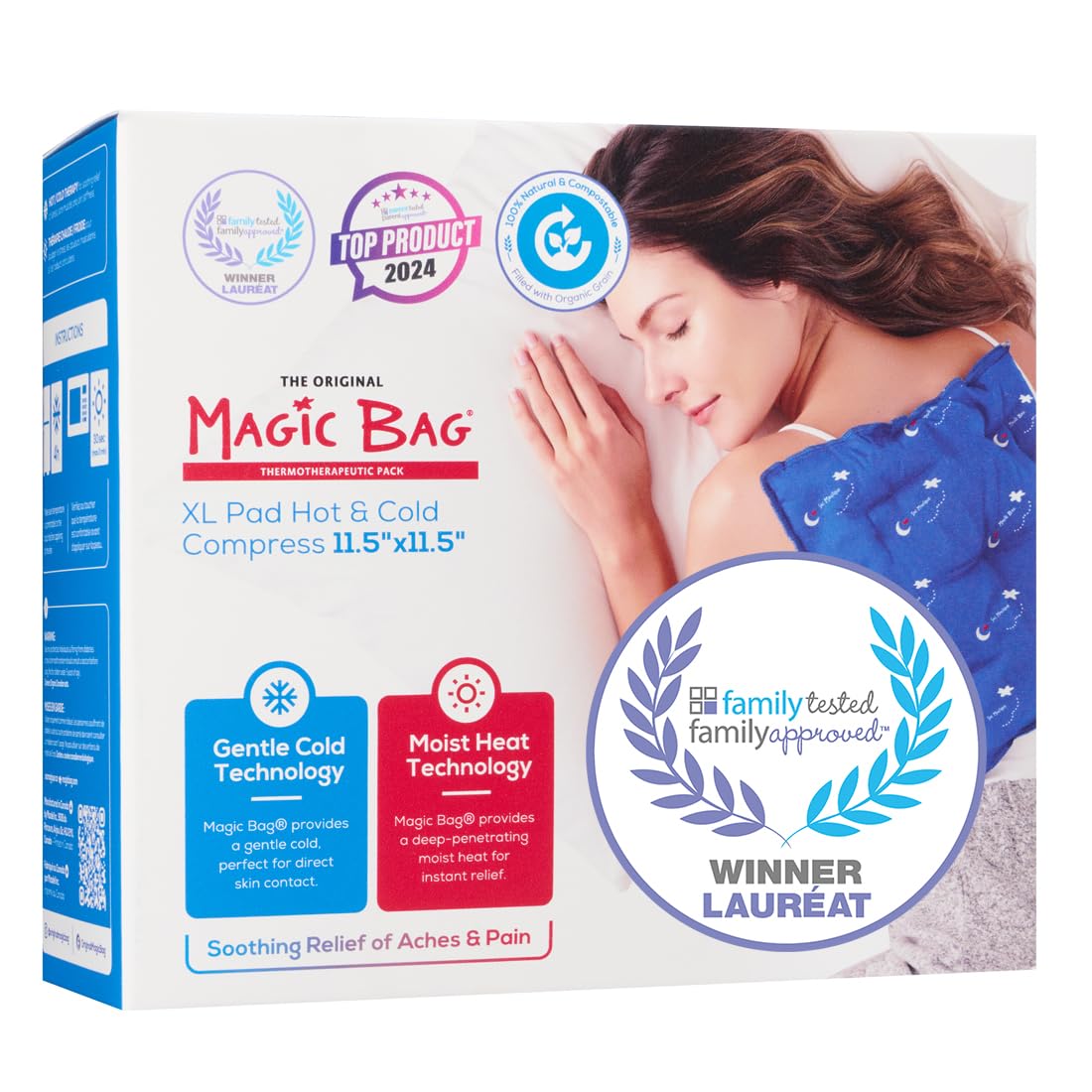 The Original Magic Bag X-Large Heating Compression, Hot/Cold Therapy for Back and Shoulder Pain Relief, Cordless Hot Cold Compress, 29 x 29 cm (11.5" x 11.5") 🍁 All In One Marketplace Canada