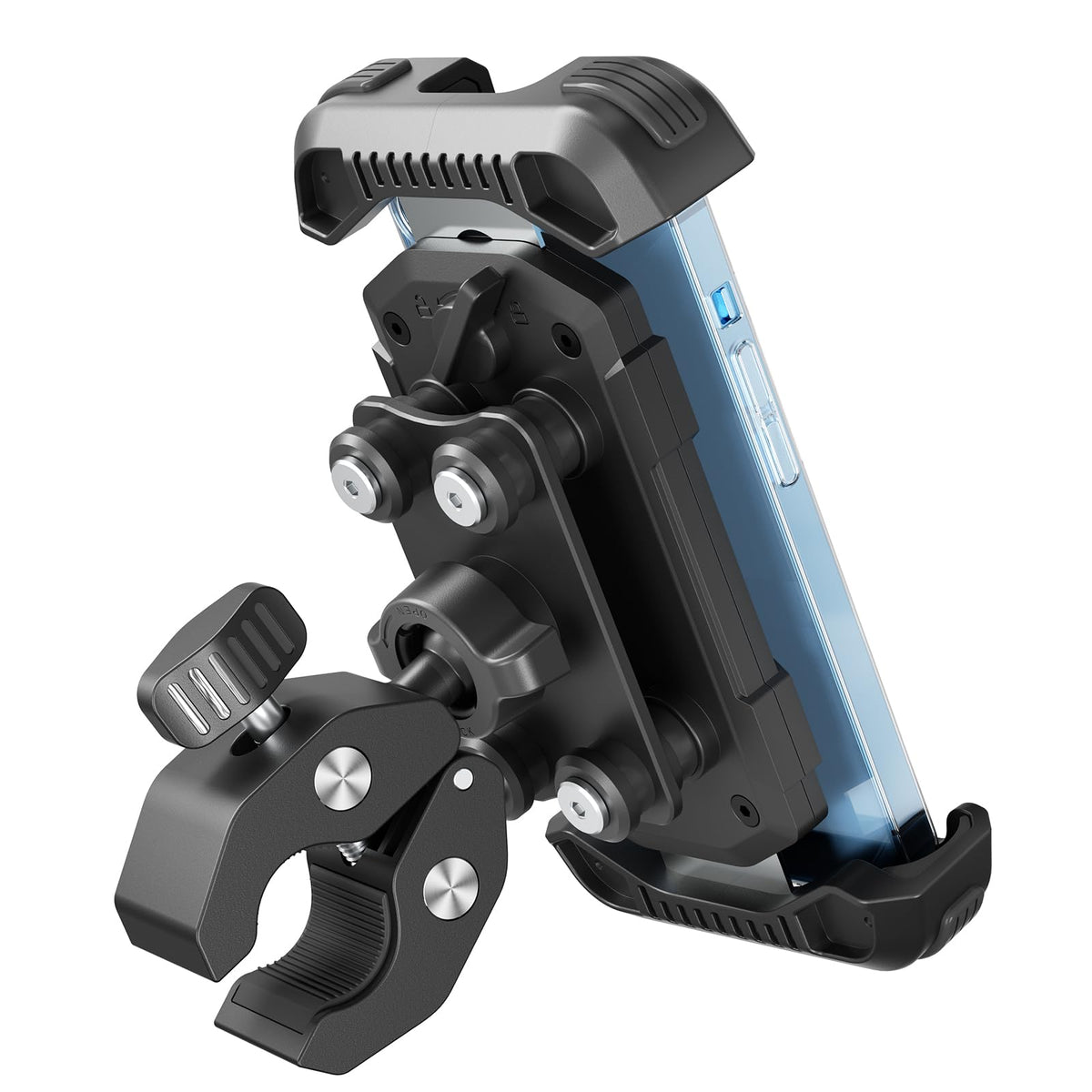 Tounee Bike Phone Mount Holder with Dual Vibration Dampener - Quick Release Handlebar Clip for Bicycle/Cycling, Upgraded Anti-Shock Design Fits iPhone 16/15/14 Pro Max & 4.7-6.7" Phones (Black) 🍁 All In One Marketplace Canada