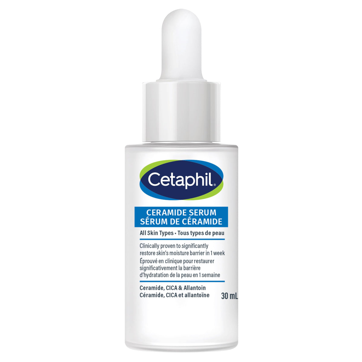 Cetaphil Ceramide Serum, Hydrating Face Serum for Skin Barrier Repair, Pore Treatment, 48Hr Hydration with Ceramide, Cica & Allantoin, Dermatologist Recommended, 1oz 🍁 All In One Marketplace Canada