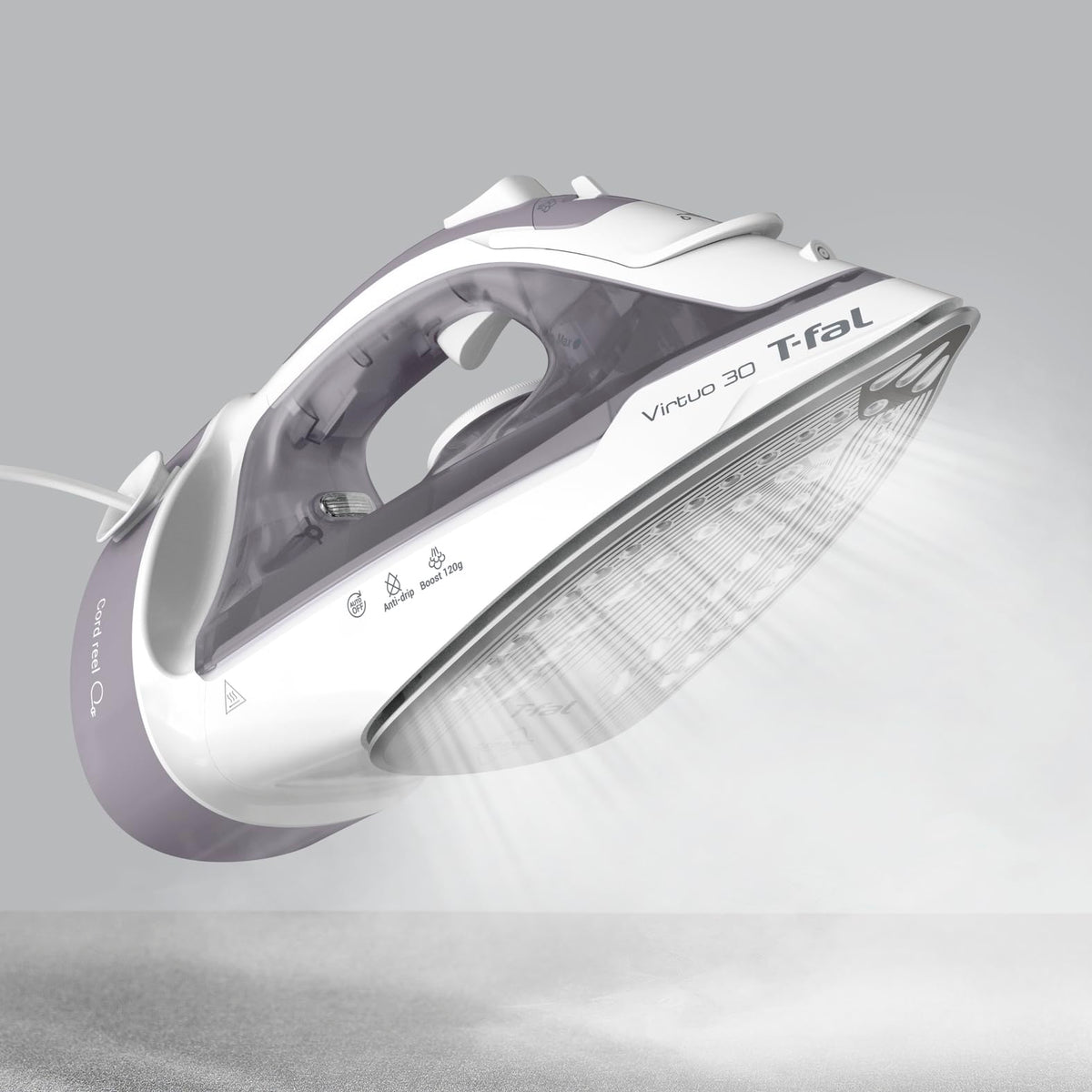 T-Fal Virtuo Steam Iron for Clothes with Retractable Cord, Portable Iron and Steamer for Clothes, Ceramic Nonstick Soleplate, 1500 Watts, Anti-Drip, Auto-Off, Scratch Resistant, Grey 🍁 All In One Marketplace Canada