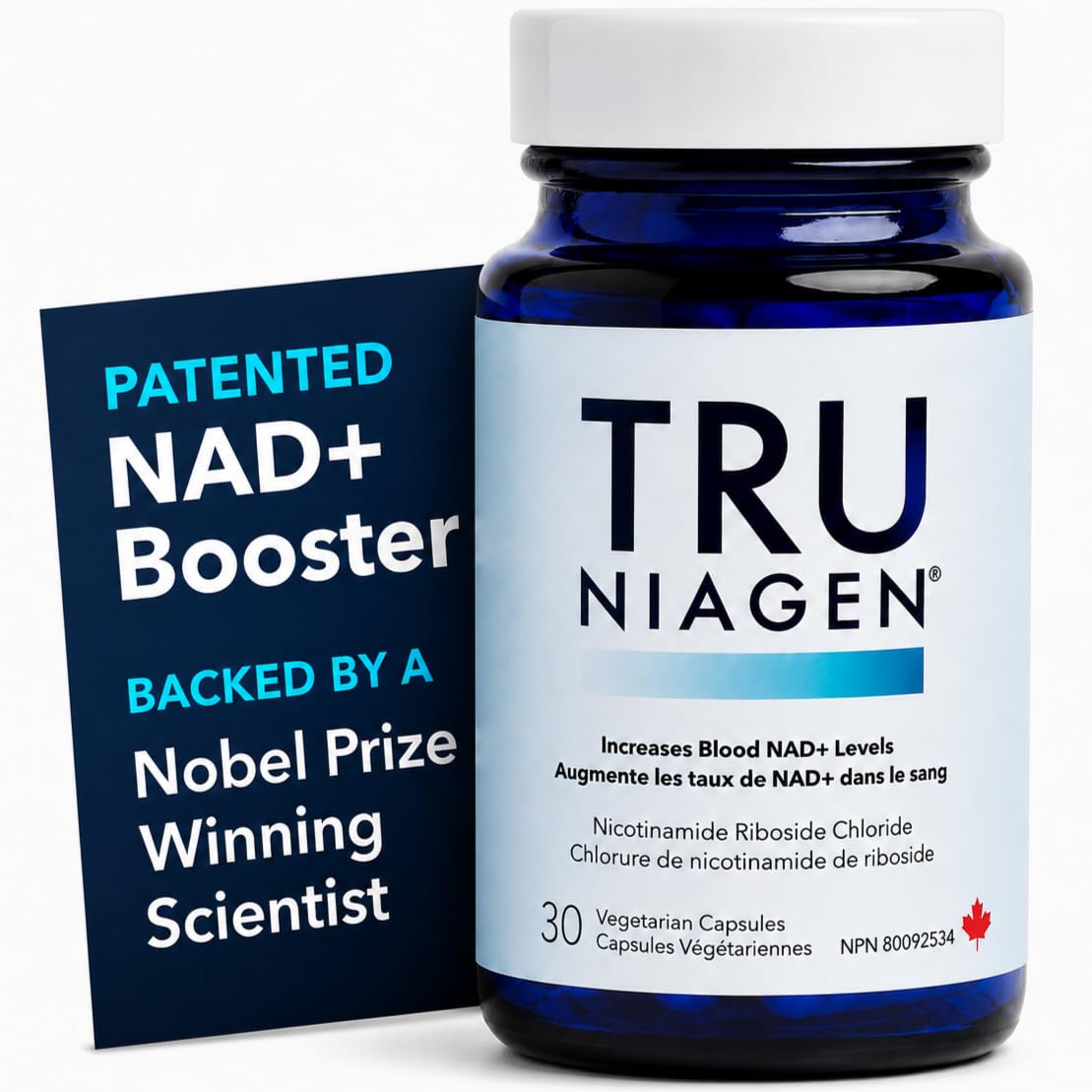NAD Supplement 300mg per Serving - 30 Day Supply, Clinically Proven to Increase NAD+, Patented Nicotinamide Riboside, Cellular Health & Energy Metabolism, Health Canada Licenced, 30 Capsules 🍁 All In One Marketplace Canada