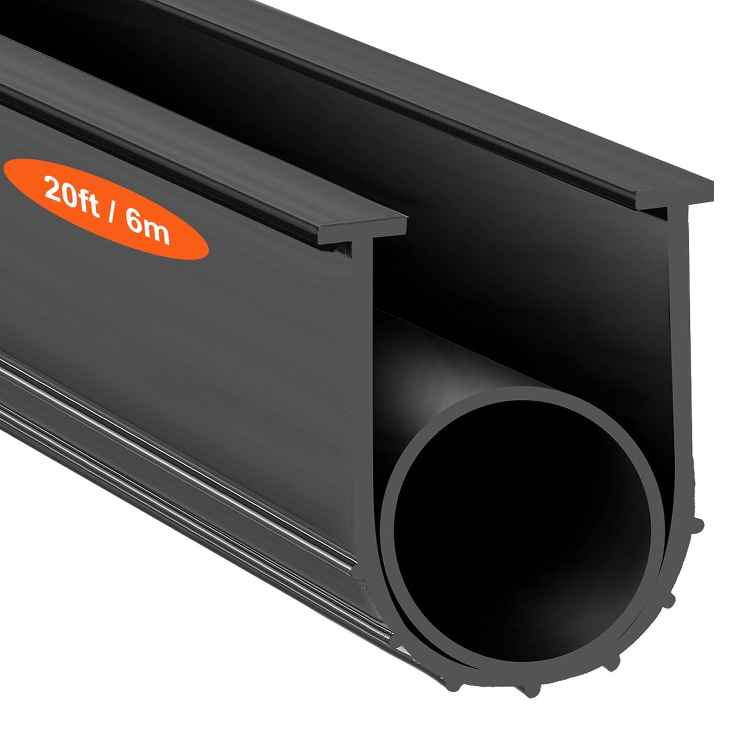 VEVOR Garage Door Seals Bottom Rubber, U Shape +O Ring Combination Garage Door Bottom Weather Seal, 20ft Weatherproofing Garage Door Seal, 5/16 inch T-ends and 3 3/4 inch Width, for Doors, Black 🍁 All In One Marketplace Canada