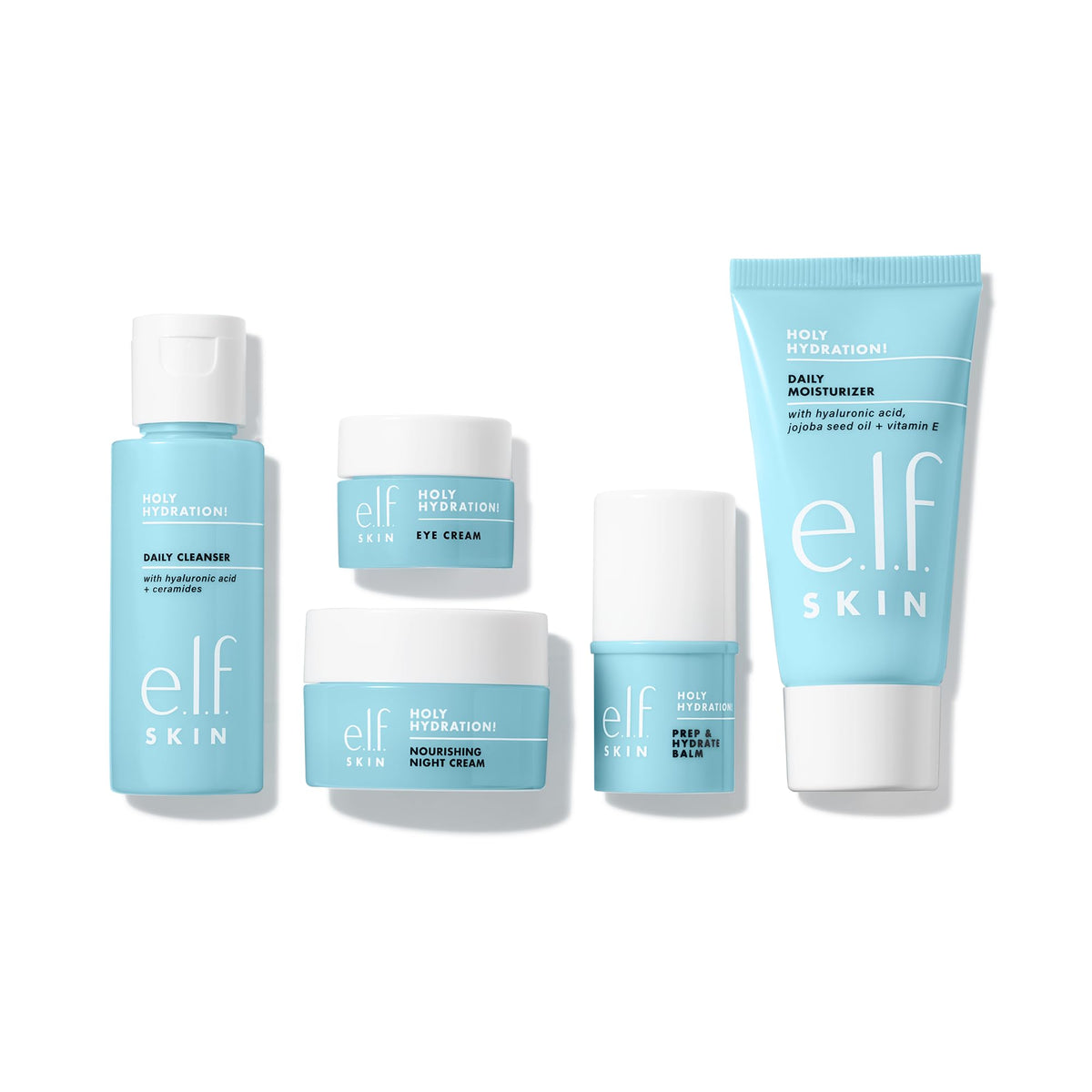 e.l.f. SKIN Holy Hydration! Jet Set Hydration Kit, Travel Friendly Hydrating Skincare Set, Face Cleanser, Balm, Moisturizer, Eye Cream & Night Cream, Vegan & Cruelty-Free 🍁 All In One Marketplace Canada