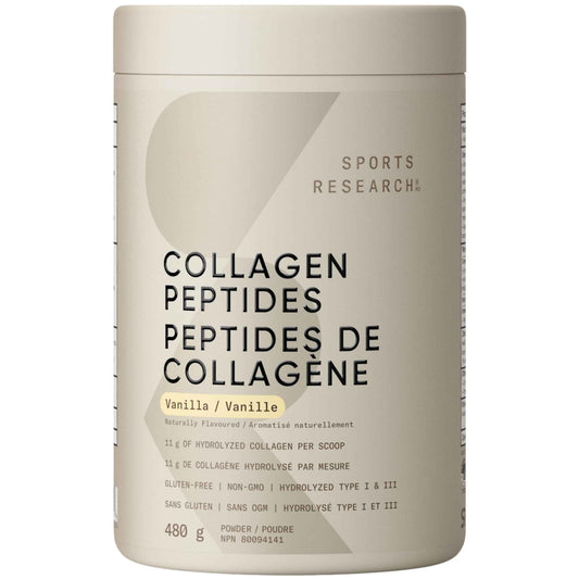 Sports Research® Collagen Peptides, Hydrolyzed Type 1 & 3 Collagen Powder Protein Supplement, Amino Acids, Easy Mixing Vital Nutrients & Proteins, for Women & Men - Vanilla Flavor 🍁 All In One Marketplace Canada