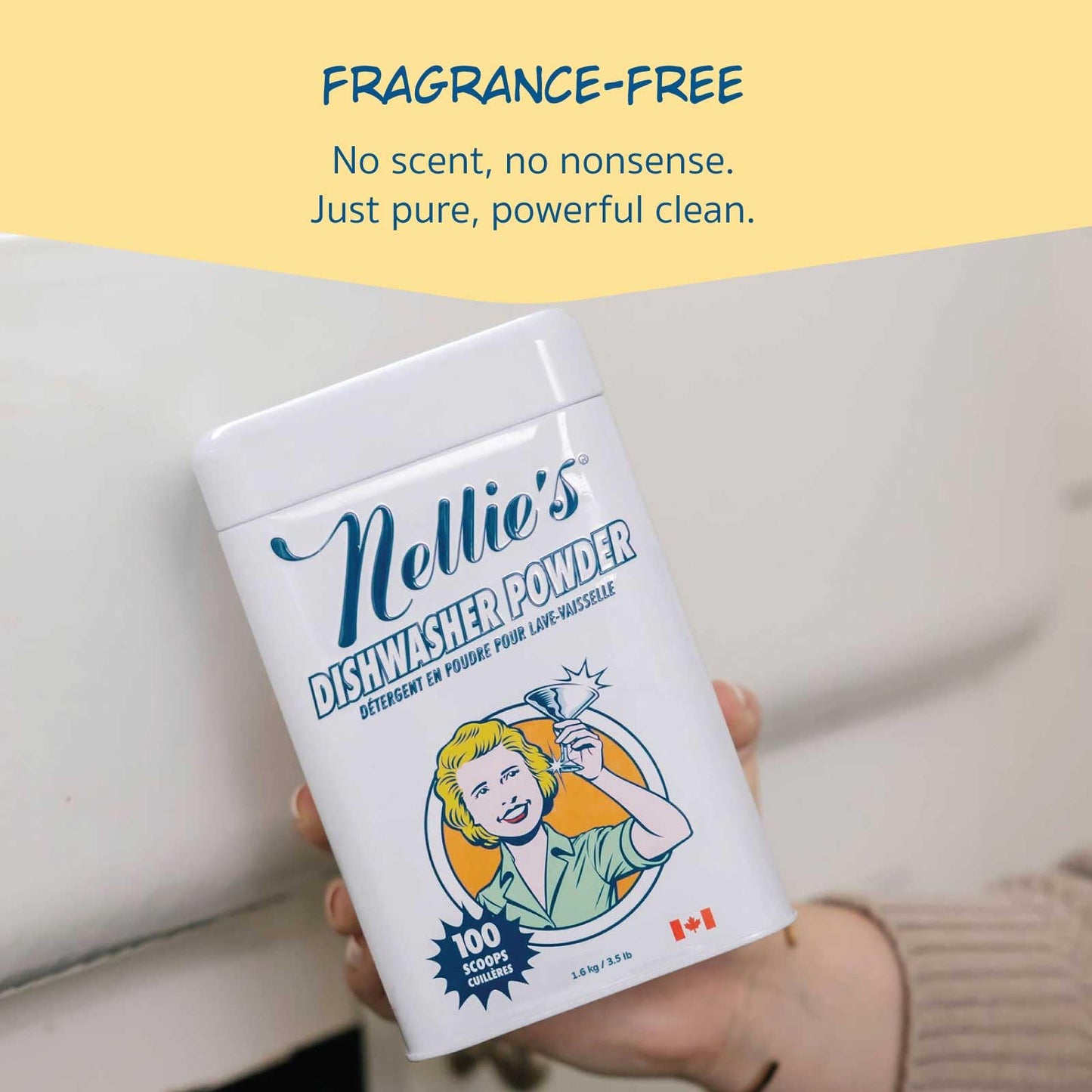 Nellie's Dishwasher Powder - 100 Load - Plant-Based Dishwasher Detergent - Septic Safe, Fragrance-Free - Easily Penetrates Grease & Food Particles - Phosphate-Free - (Made in Canada) 🍁 All In One Marketplace Canada