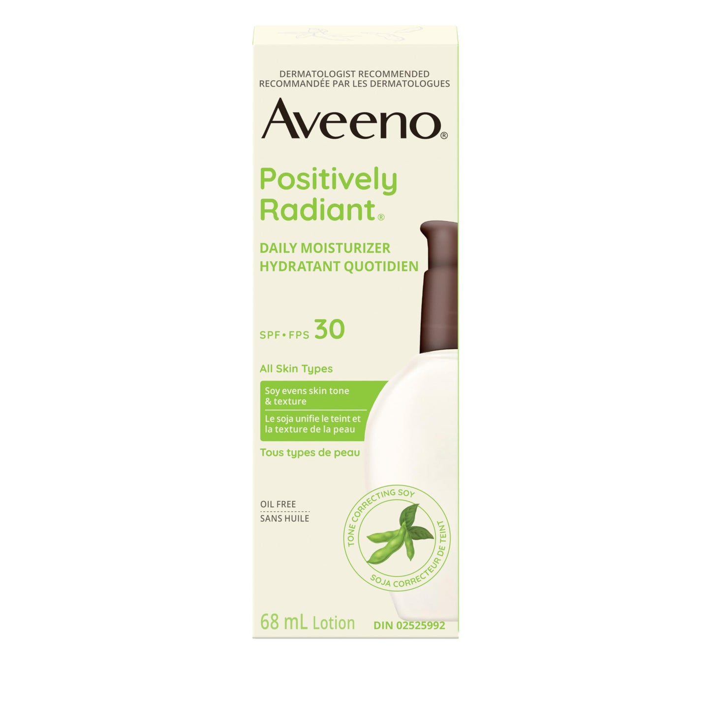 Aveeno Positively Radiant Daily Moisturizer SPF30, Sunscreen, Face Cream, Hypoallergenic, Sun Protection, 68mL 🍁 All In One Marketplace Canada