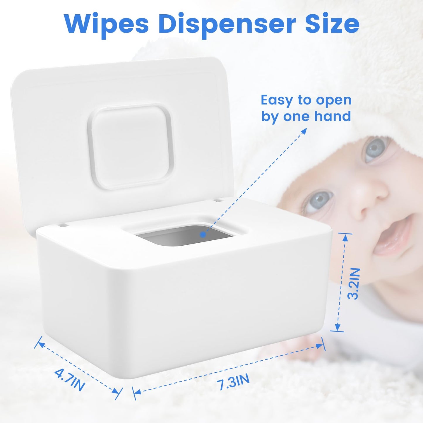 Lijroavy Baby Wipes Dispenser, Baby Wipe Holder for Fresh Wipes, Non-Slip Wipes Container, Refillable Baby Wipes Case with Sealing Design Lid (white) 🍁 All In One Marketplace Canada