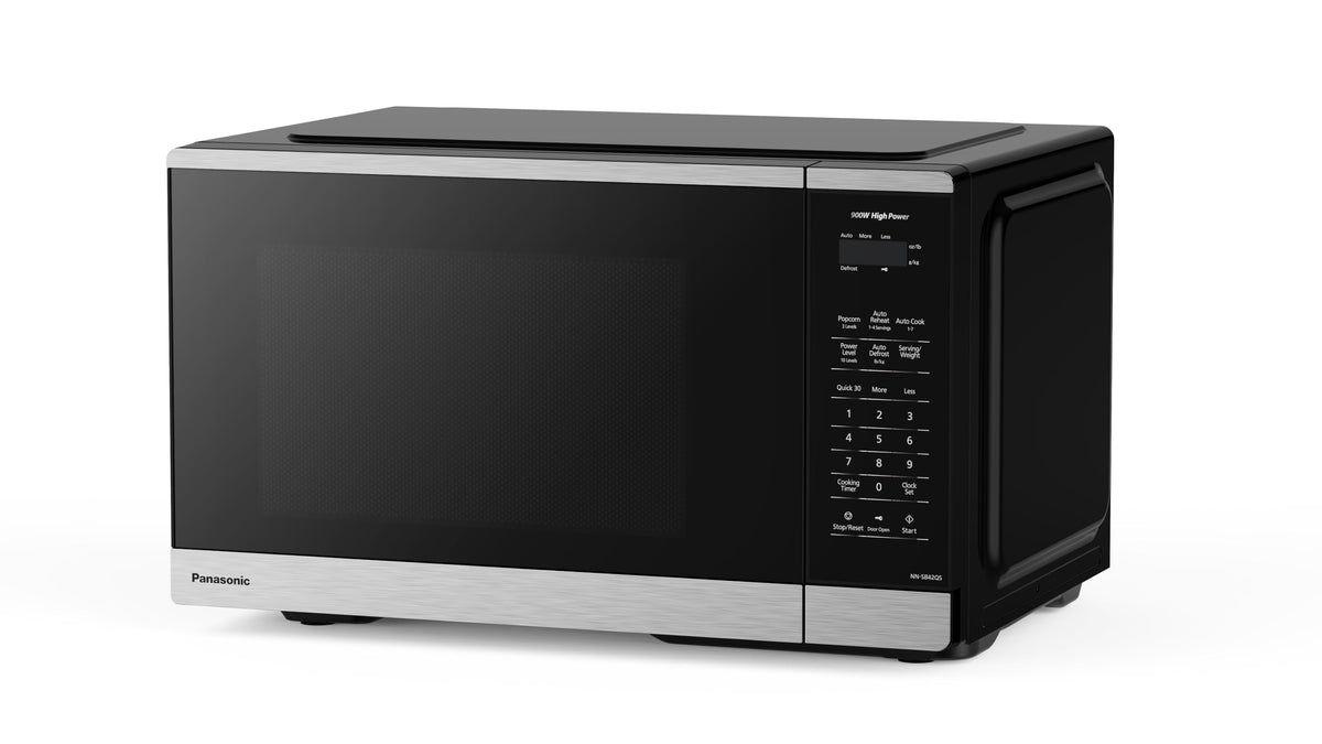 Panasonic NNSB42QSC Compact 900 W High Power Microwave Oven, 7 Auto Cook Menus, 0.9 cft. Interior Capacity, Child Lock, Stainless Steel, Black 🍁 All In One Marketplace Canada