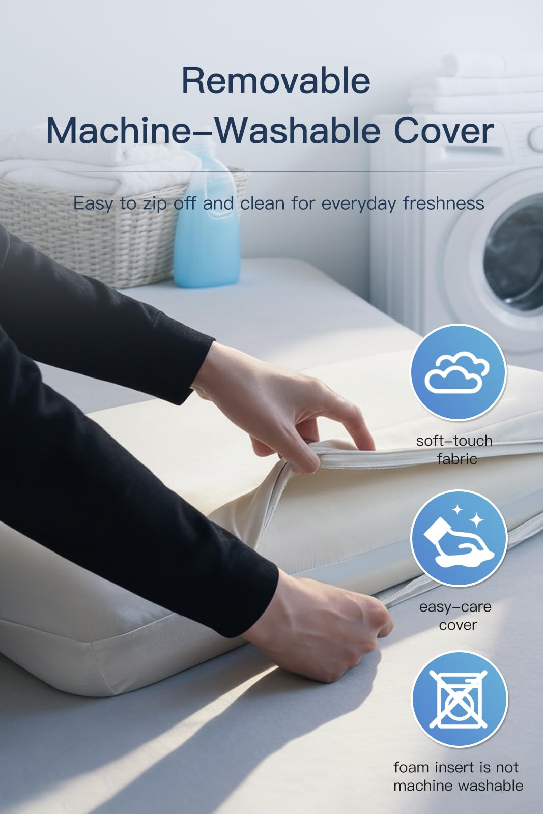 【Hotel Collection】 Memory Foam Pillow for Sleeping, Cooling Pillow with PCM Cover, Ergonomic Neck Support Pillow for All Sleep Positions, Soft Supportive Bed Pillow, Blue Grey, Queen (30"x16.5"x3.9") 🍁 All In One Marketplace Canada