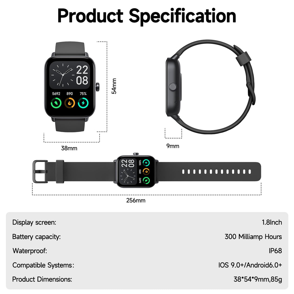Smart Watch for Men Women (Answer/Make Call), Alexa Smartwatch Compatible with Android iOS, Fitness Tracker with Heart Rate SpO2 Sleep Monitor, 1.8'' HD DIY Dial Waterproof Watch with Bluetooth Call 🍁 All In One Marketplace Canada