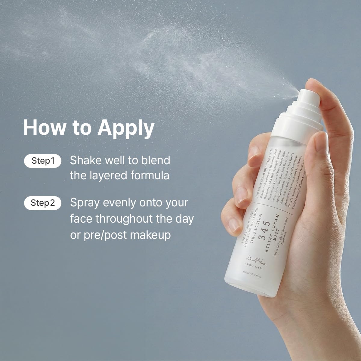Dr.Althea 345 Relief Cream Mist | Hydrating Facial Mist with Rice Extract | Soothing Care for Sensitive Skin | Vegan Korean Skincare, 100ml 🍁 All In One Marketplace Canada