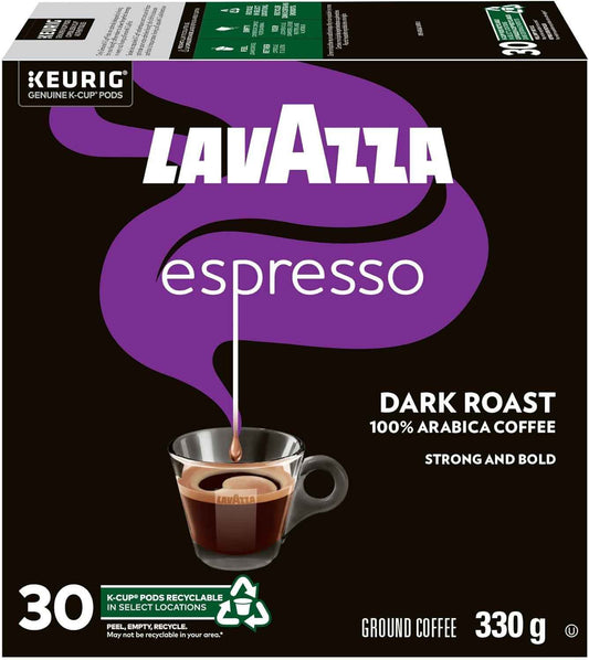 Lavazza Espresso Dark Roast K-Cup Coffee Pods, 30 Count For Keurig Coffee Makers 🍁 All In One Marketplace Canada