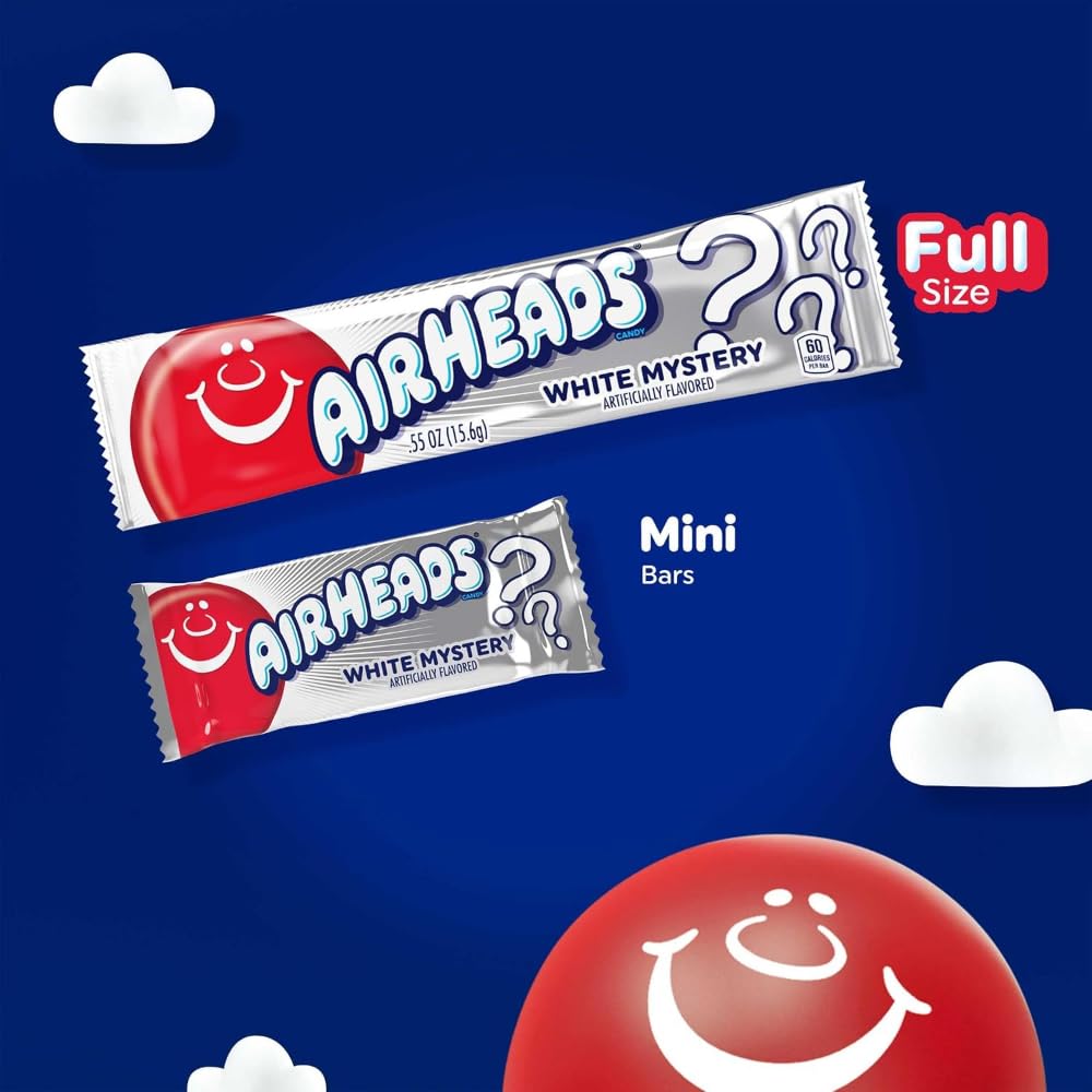 Airheads Candy Individually Wrapped Bars - White Mystery Flavour - Bulk Pack of 36 🍁 All In One Marketplace Canada