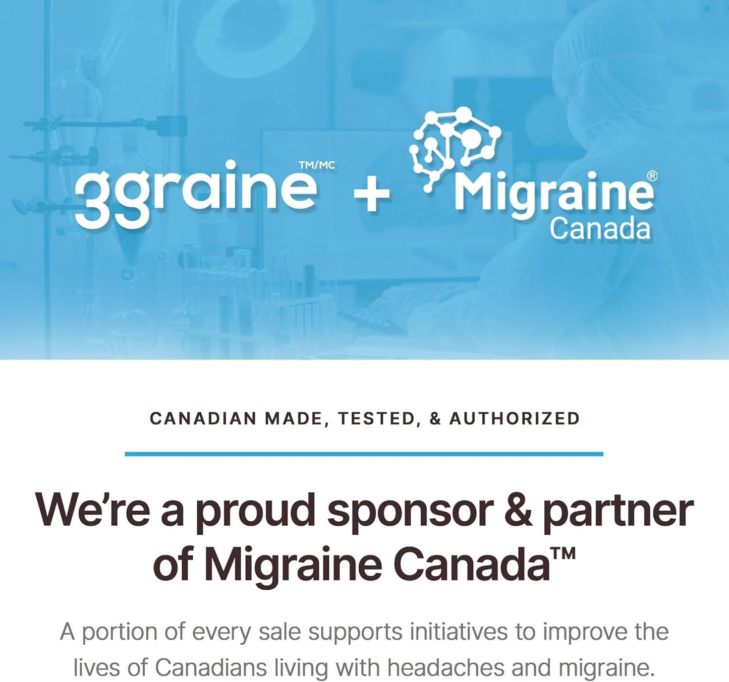3graine-NEW-Headache Supplement Migraine Prevention and Relief, 400mg Vitamin B2, CoQ10 200mg, Magnesium, Neurologist-Recommended Doses & Ingredients, Nausea & Vomiting Support | 30 Days Supply 🍁 All In One Marketplace Canada