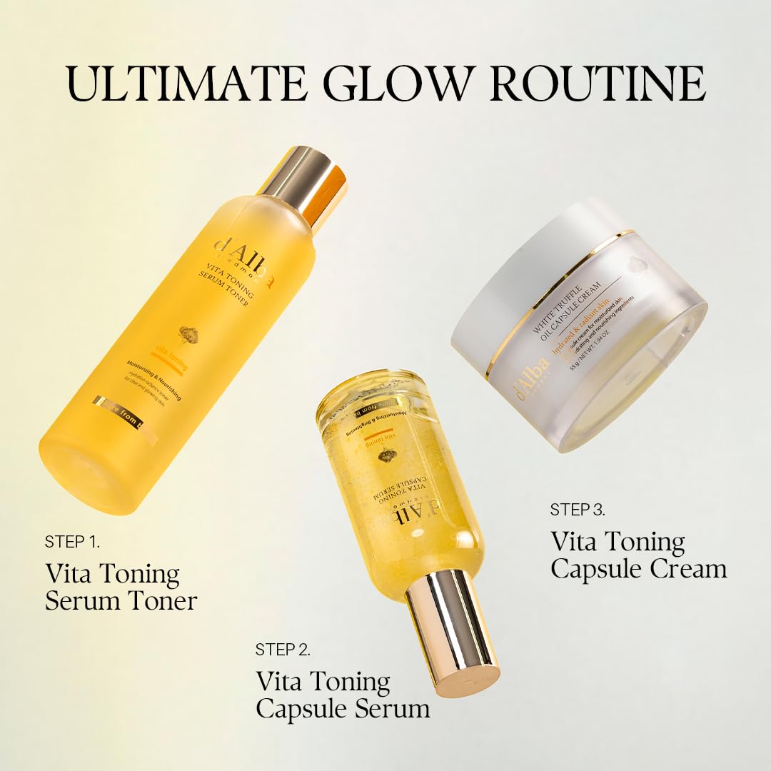 d'alba Piedmont Vita Toning Capsule Cream, Glass Skin with Vita-Cera Oil Capsules, Deep Hydration Face Moisturizer (55g) 🍁 All In One Marketplace Canada