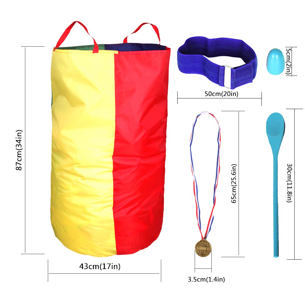 CWLAKON Outdoor Carnival Games Potato Sack Race Bags for Kids Adults, Egg and Spoon Race, 3 Legged Race Bands, Outside Backyard Lawn Yard Field Day Birthday Party Camping Picnic Family Reunion Game 🍁 All In One Marketplace Canada
