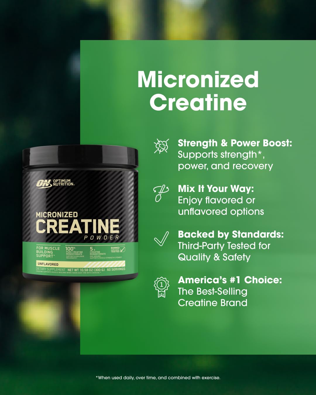 Optimum Nutrition 100% Pure Creatine Monohydrate Micronized Powder, Unflavored, 600g - 120servings (packaging may vary) 🍁 All In One Marketplace Canada