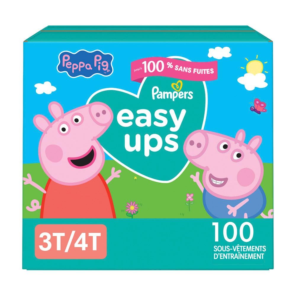 Pampers Easy Ups Training Underwear Peppa Pig Size 5 3T-4T, 100 Count 🍁 All In One Marketplace Canada