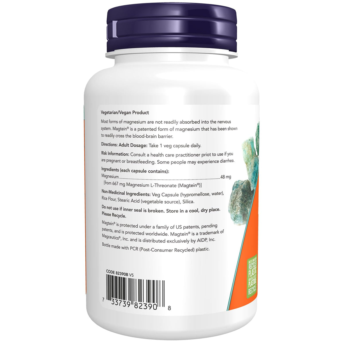 NOW Supplements, Magtein with patented form of Magnesium L-Threonate, Cognitive Support, 90 Veg Capsules 🍁 All In One Marketplace Canada
