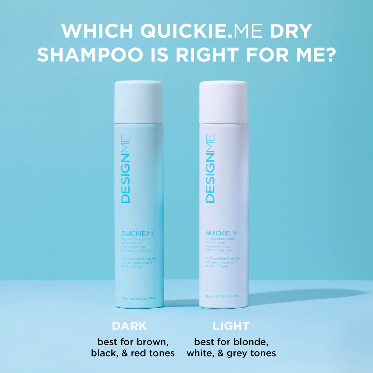 DESIGNME QUICKIE.ME Dry Shampoo Spray | Oil Absorbing | Root Lifting Shampoo for Light Tone, 339mL 🍁 All In One Marketplace Canada