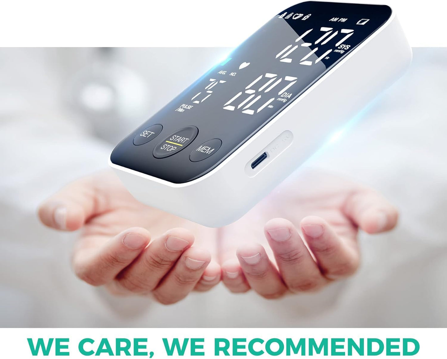 Blood Pressure Machine for Home Use Automatic Blood Pressure Monitor with 2x120 Reading Memory Adjustable Arm Cuff 8.7"-15.7" with Large LED Backlit Display Black 🍁 All In One Marketplace Canada