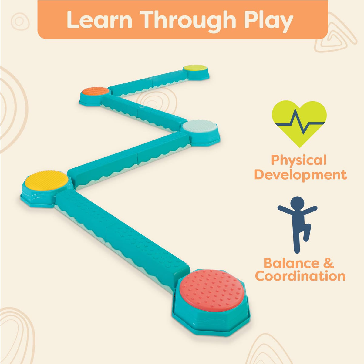 B. toys Balance Beam for Kids, Interlocking Sensory 13-Piece Set, Classic 🍁 All In One Marketplace Canada
