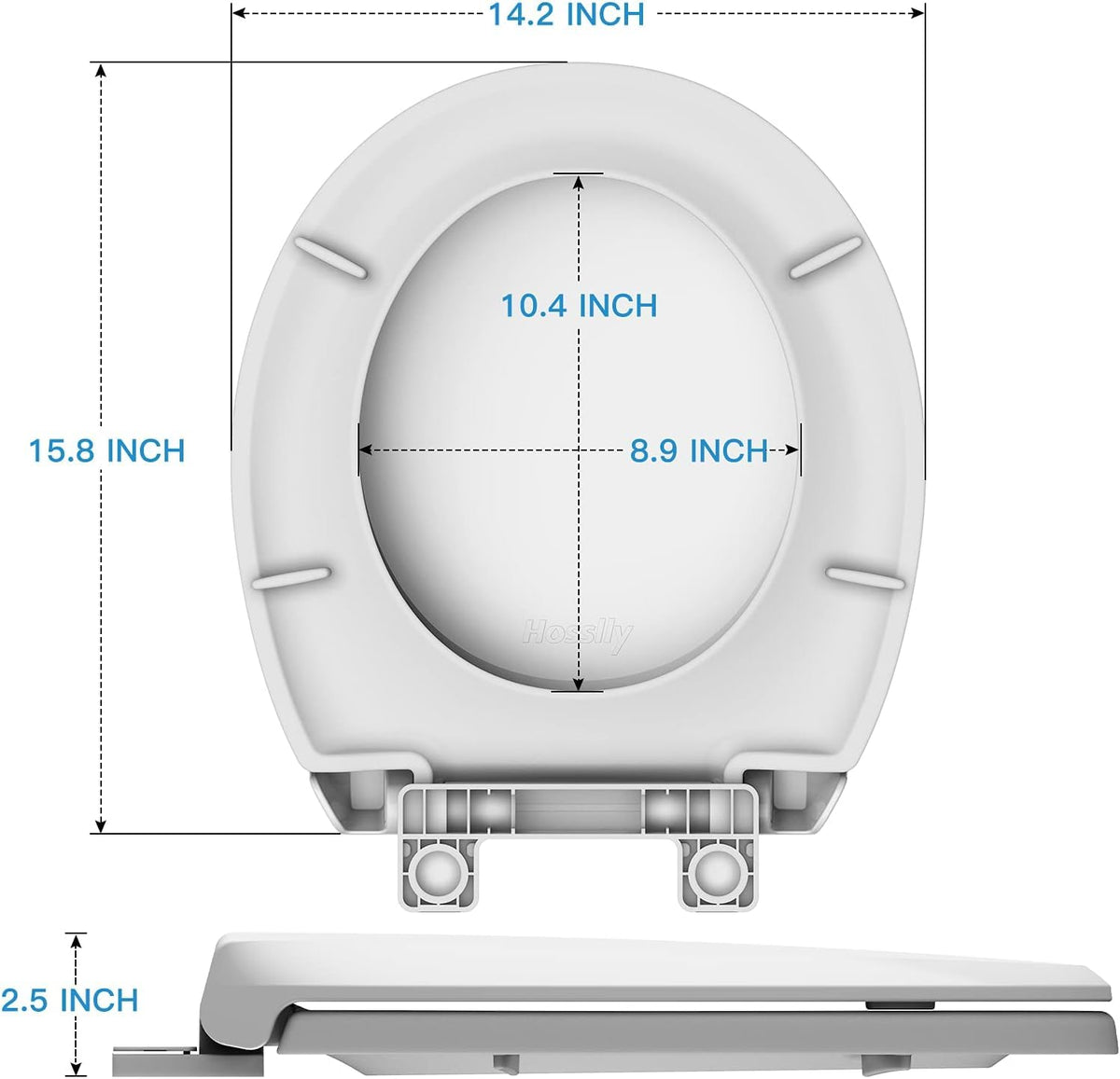 Quiet-Close Toilet Seat Round, Slow Close & Quick Release, Adjustable Quick Screw Attach Non-Slip Hinges, Easy to Install, Universal Fit 🍁 All In One Marketplace Canada