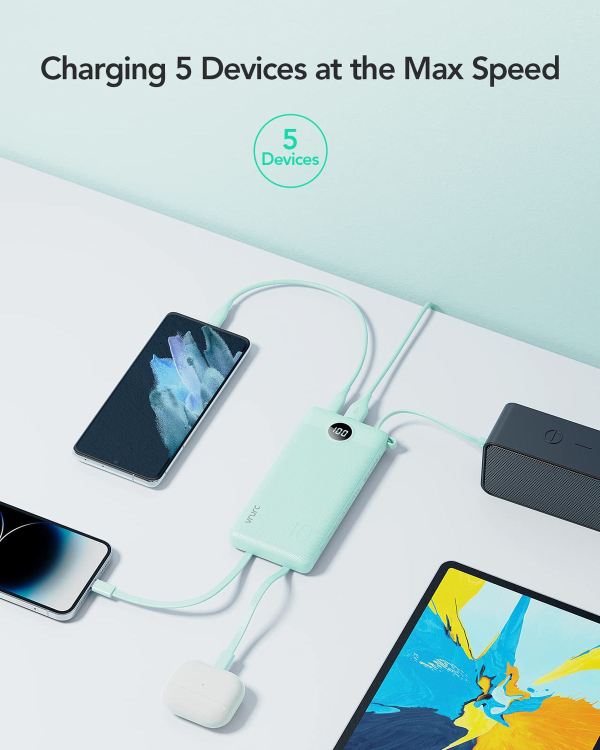 VRURC Portable Charger with Built-in Cables, 10000mAh Power Bank 🍁 All In One Marketplace Canada