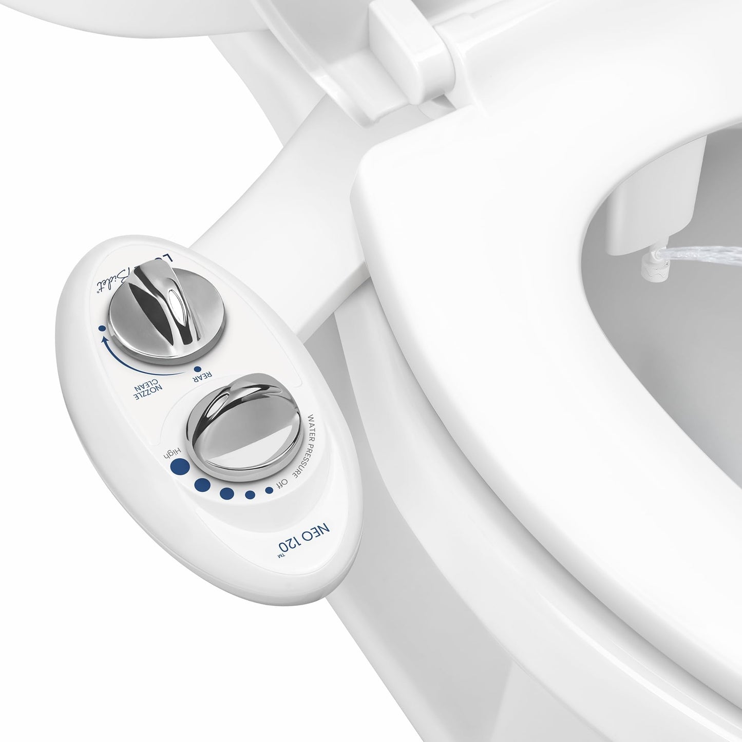 LUXE Bidet NEO 120 - Single Nozzle, Self-Cleaning, Non-Electric Bidet Attachment for Toilet Seat, Adjustable Water Pressure, Rear Wash (White) 🍁 All In One Marketplace Canada
