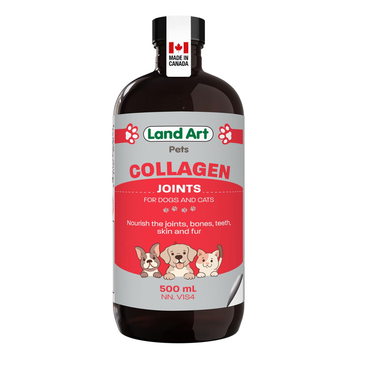 Pet Collagen Supplement - Grass Fed Beef Hydrolyzed - Natural Beef Flavour - Joint Care - Mobility & Health - Gluten, GMO & Sugar Free - for Dog & Cats - Made in Canada - 500ml 🍁 All In One Marketplace Canada