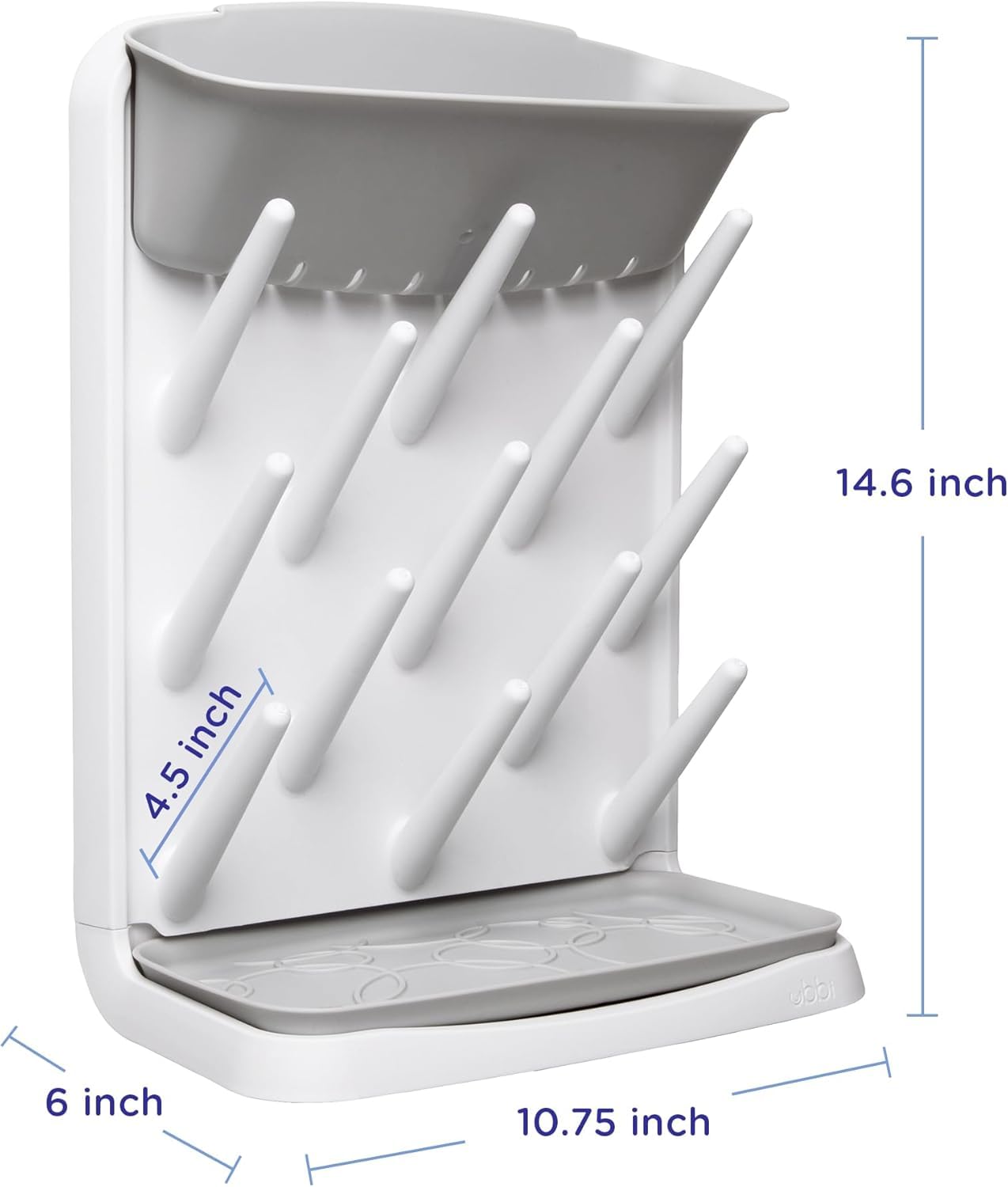Ubbi Vertical Baby Bottle Drying Rack, Countertop Drying Rack Baby Accessory, Grey 🍁 All In One Marketplace Canada