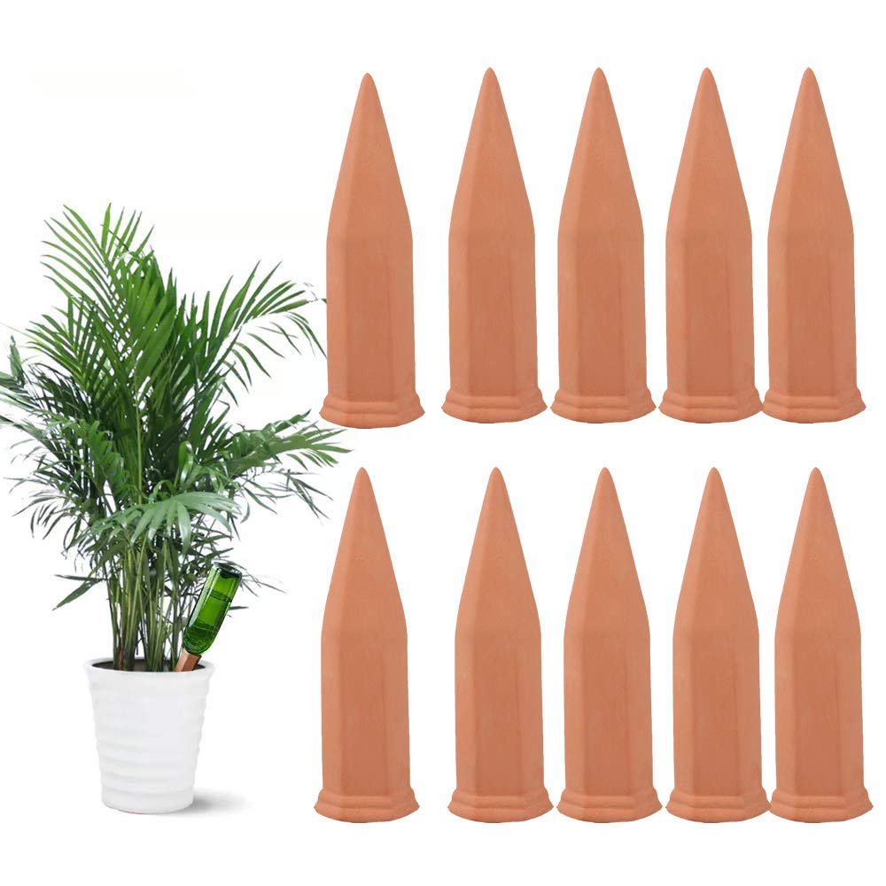 Fu Store 10PCS Plant Watering Stakes Automatic Plant Drippers Waterers for Vacations Plant Watering Devices Terracotta Self Waterinq Spikes for Wine Bottles Great for Indoor Outdoor Plants 🍁 All In One Marketplace Canada