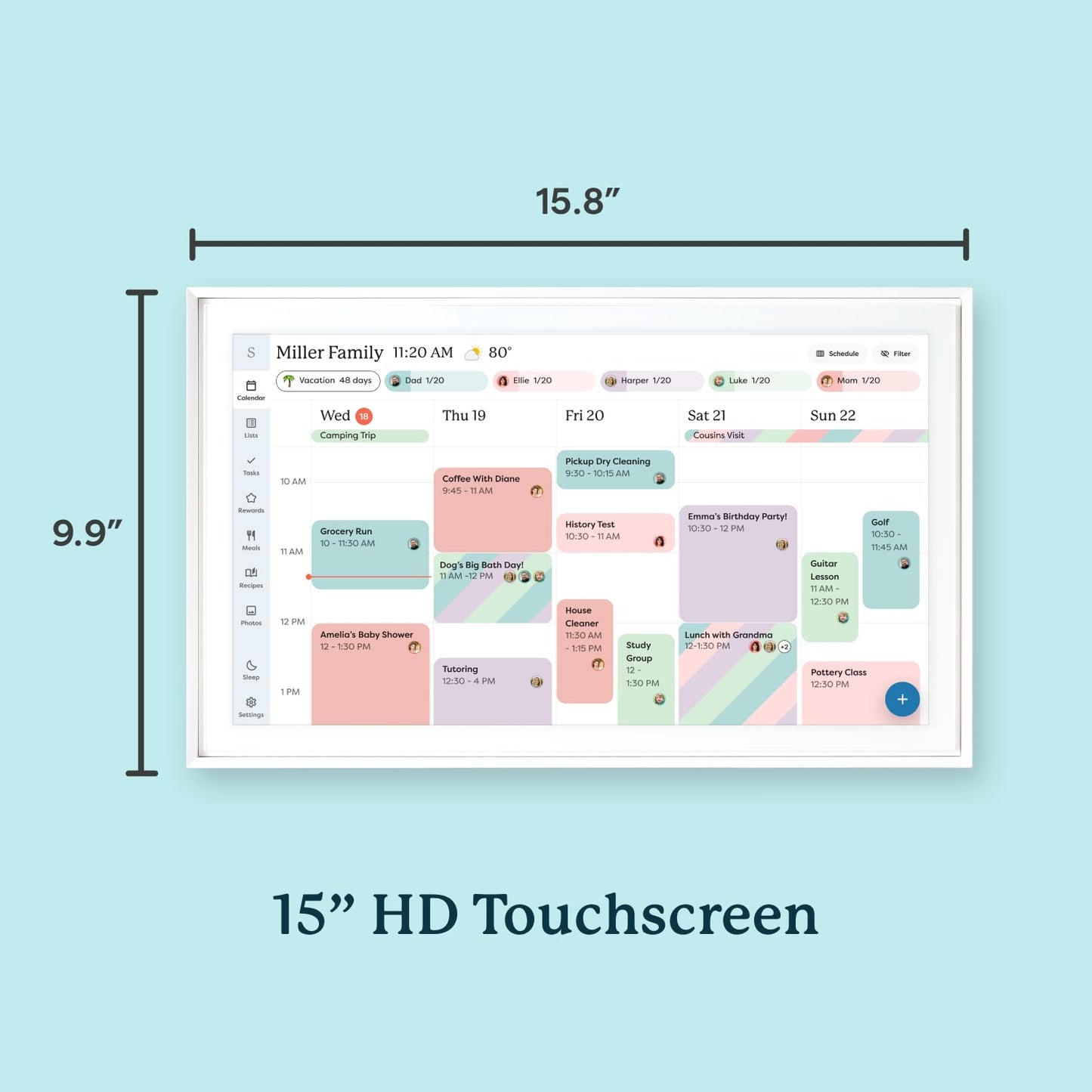 Skylight Calendar: 15-inch Wall Planner Digital Calendar & Chore Chart, Smart Touchscreen Interactive Display for Family Schedules – Wall Mount Included, Great for Organizing Your 2026 Calendar 🍁 All In One Marketplace Canada