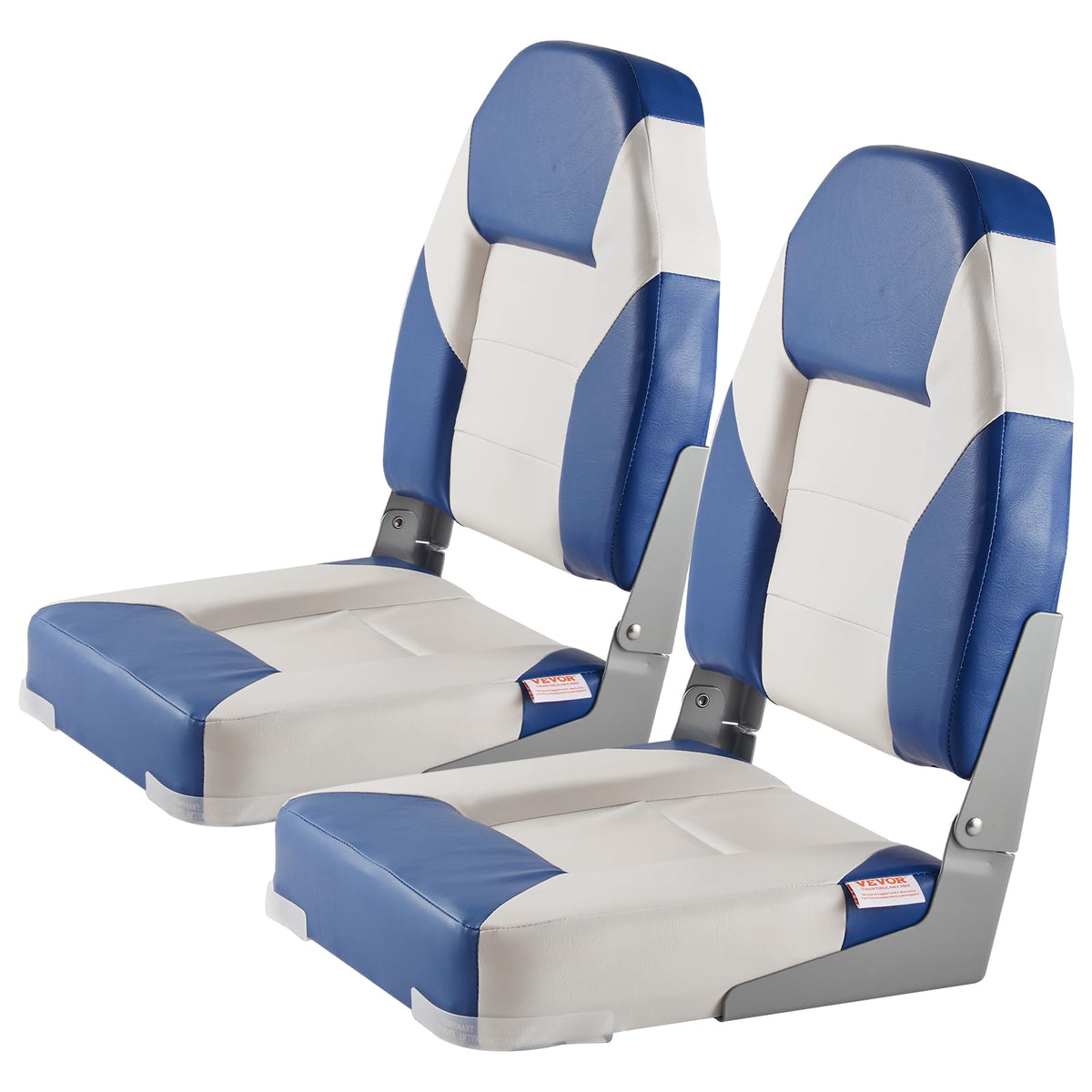 VEVOR High Back Boat Seats, 21.85" Folding Chair with Thickened Sponge Padding and Hinge, Fold-Down Captain Chairs for Fishing, Sightseeing, Speedboat, Canoe, 2-Pack 🍁 All In One Marketplace Canada