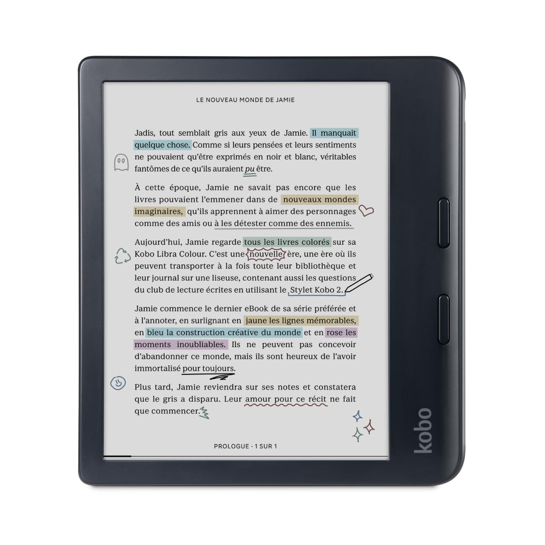 Kobo Libra Colour | eReader | 7” Glare-Free Colour E Ink Kaleido 3 Display | Dark Mode Option | Audiobooks | Waterproof | Black 🍁 All In One Marketplace Canada