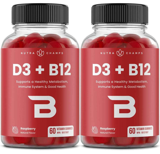 Vitamin D3 1000 IU + B12 1000mcg Per Serving | Chewable Vitamins B & D Gummies for Adults, Kids, Women & Men | Enhanced With Folate for Energy & Immunity | 120 Gummies 🍁 All In One Marketplace Canada