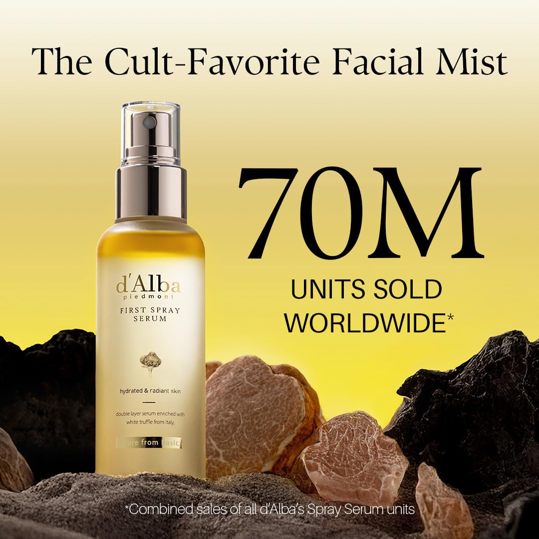 d'alba Piedmont Italian White Truffle First Spray Serum, Vegan Skin Care, Hydrating Face Moisturizer, Glow Serum for Radiant Skin, Non Comedogenic, All In One Mist, Korean skincare, 50ml 🍁 All In One Marketplace Canada