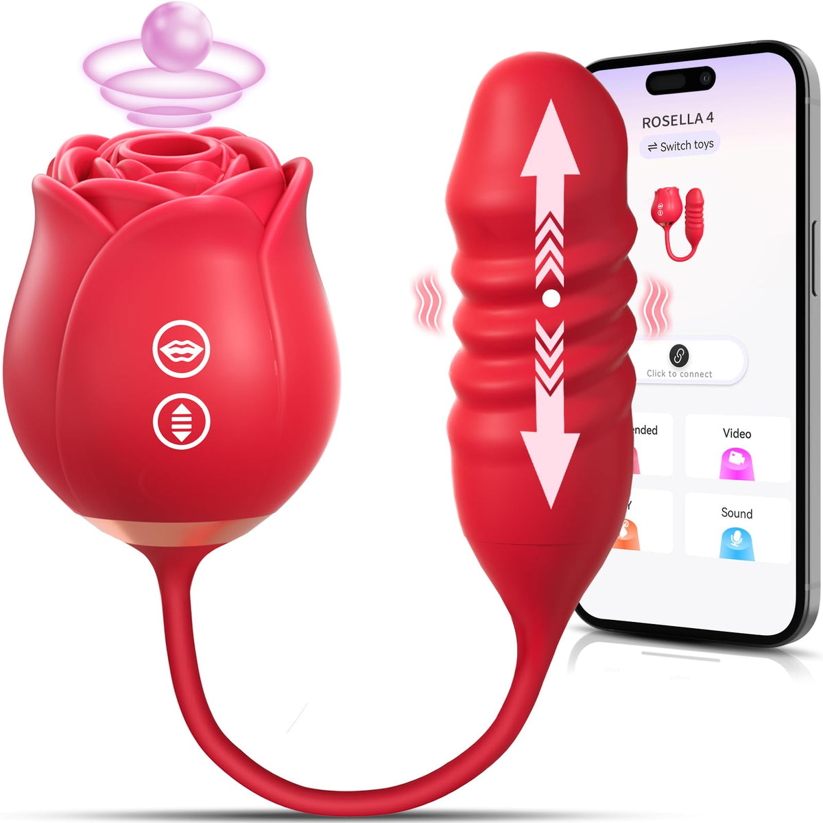 Neworld Sex Toys Rose Vibrator with 9 Sucking & Thrusting Dildo Vibrators 🍁 All In One Marketplace Canada