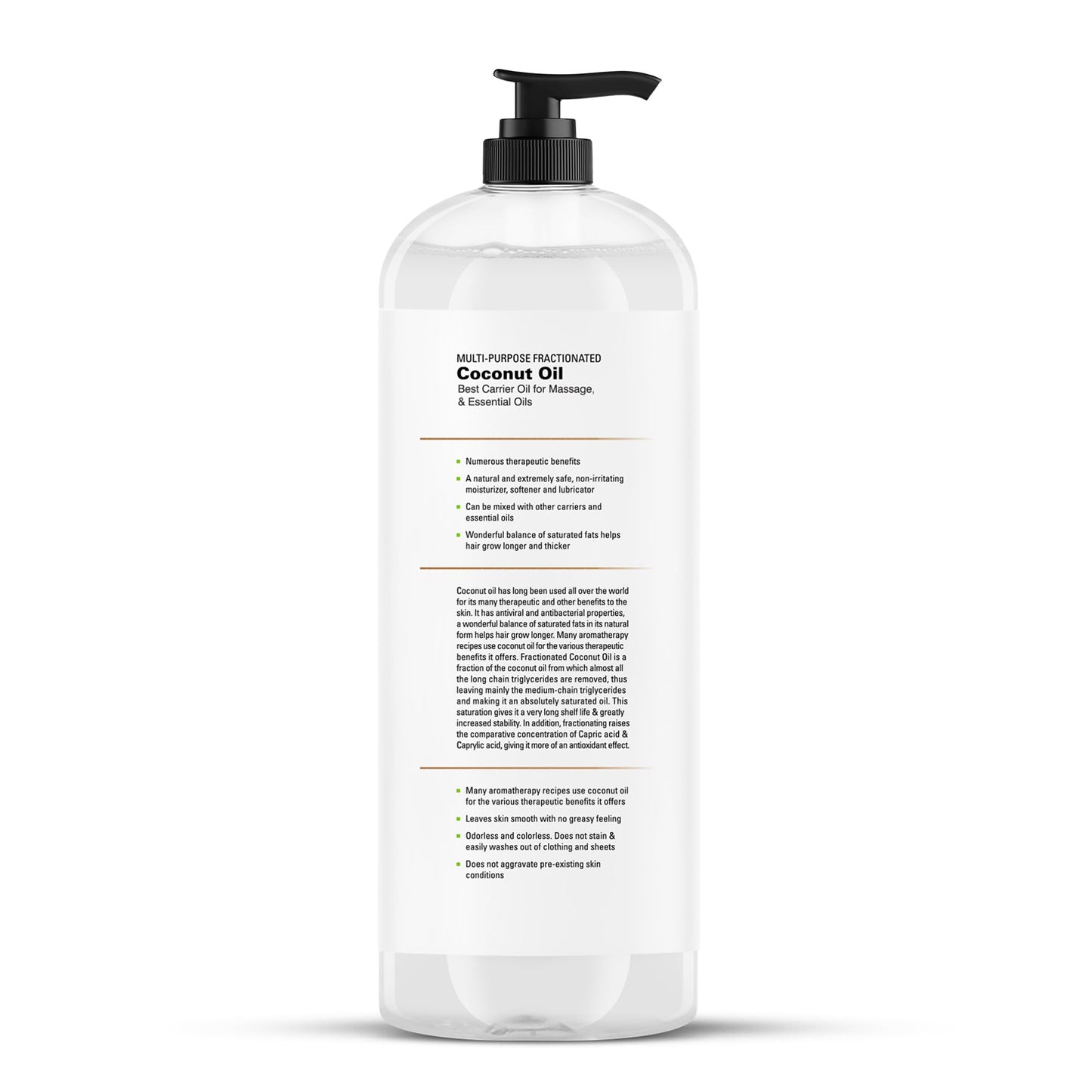 Majestic Pure Fractionated Coconut Oil – Lightweight Liquid Carrier Oil for Essential Oils, Massage, Skin, Hair & DIY Personal Care Applications – 16 Fl Oz 🍁 All In One Marketplace Canada