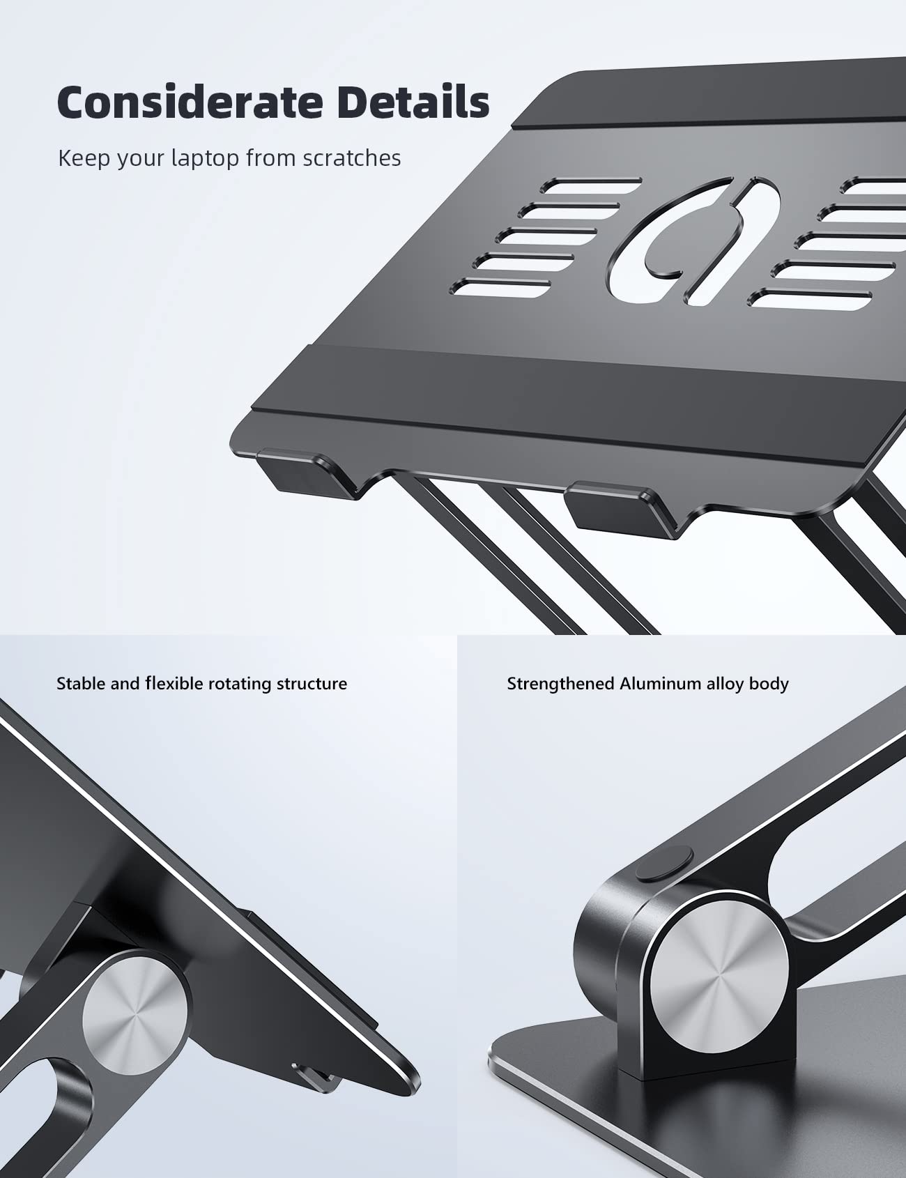 Lamicall Adjustable Laptop Stand, Portable Laptop Riser, Aluminum Laptop Stand for Desk Foldable, Ergonomic Computer Notebook Stand Holder Gift for MacBook Air Pro, More 10-17.3" Laptops, Black 🍁 All In One Marketplace Canada