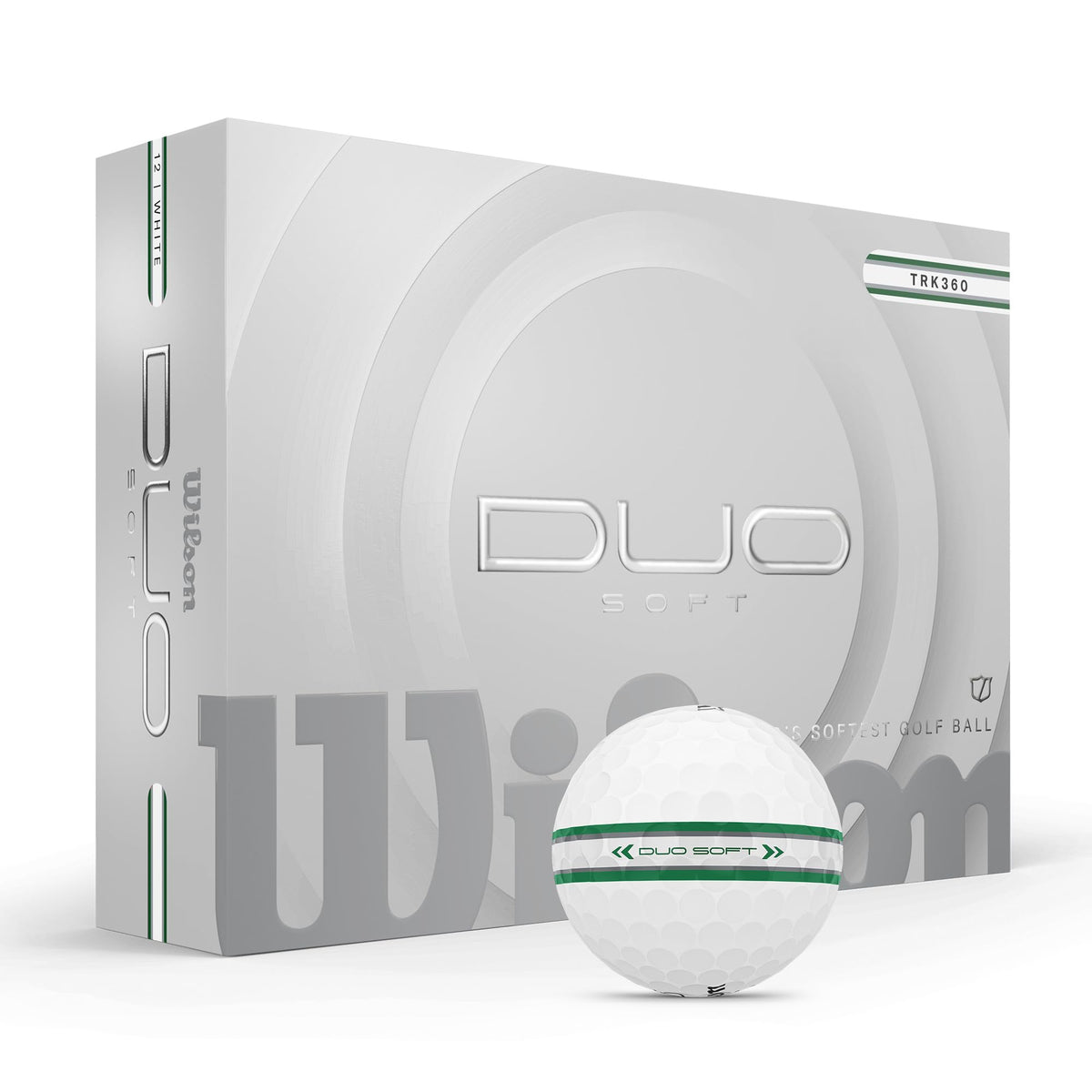 Wilson 2025 Duo Soft TRK360 Golf Balls - Green/Silver Stripe, 12 Balls 🍁 All In One Marketplace Canada