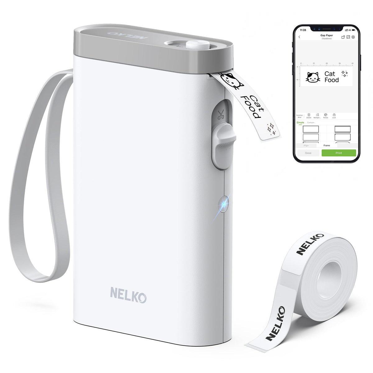 Nelko Label Maker Machine with Tape, P21 Portable Bluetooth Label Printer, Wireless Built-in Cutter Sticker Maker Mini Label Makers with Multiple Templates for School Organizing Office Home, White 🍁 All In One Marketplace Canada