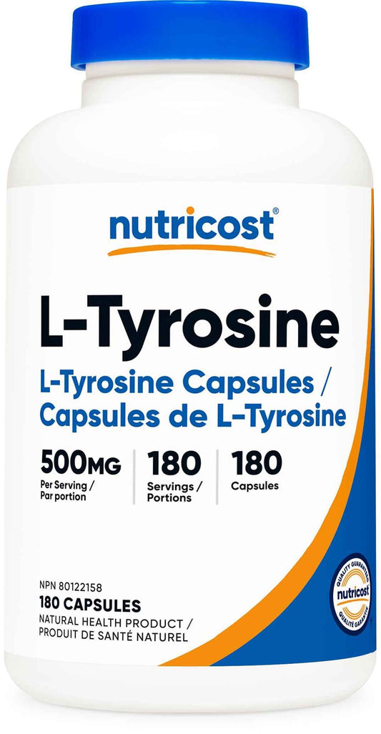 Nutricost L-Tyrosine Supplement (500mg) 180 Capsules - Gluten Free & Non-GMO 🍁 All In One Marketplace Canada