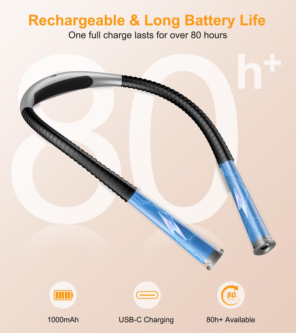 Gritin Rechargeable Book Light, Eye Caring Neck Reading Light 4-Color&5-Brightness, Stepless Dimming, 30-min Timer, 80H+ Runtime, Bendable Round Neck Design, Lightweight for Reading,Knitting,Repairing 🍁 All In One Marketplace Canada