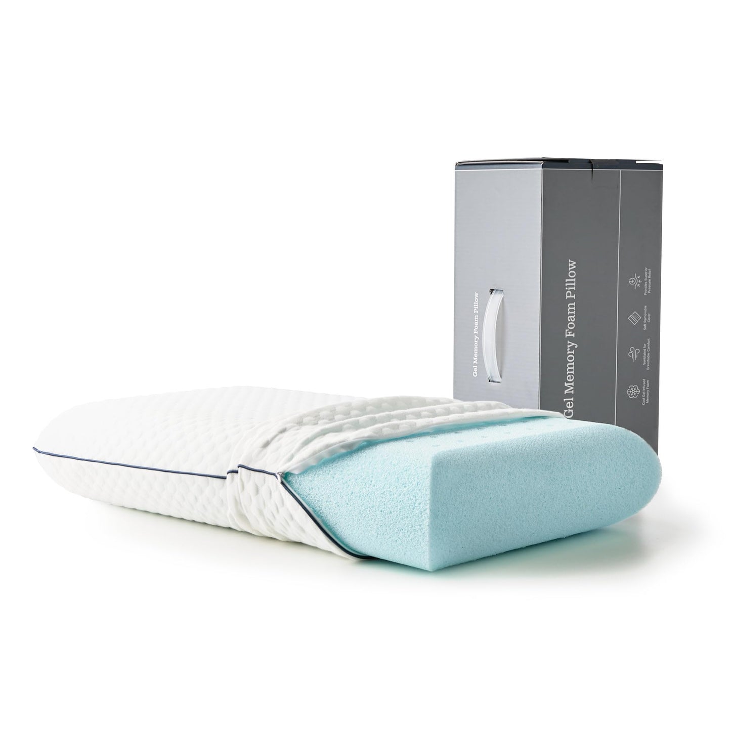 WEEKENDER Ventilated Gel Memory Foam Pillow - Washable Cover - Queen Size(Pack of 1), White 🍁 All In One Marketplace Canada