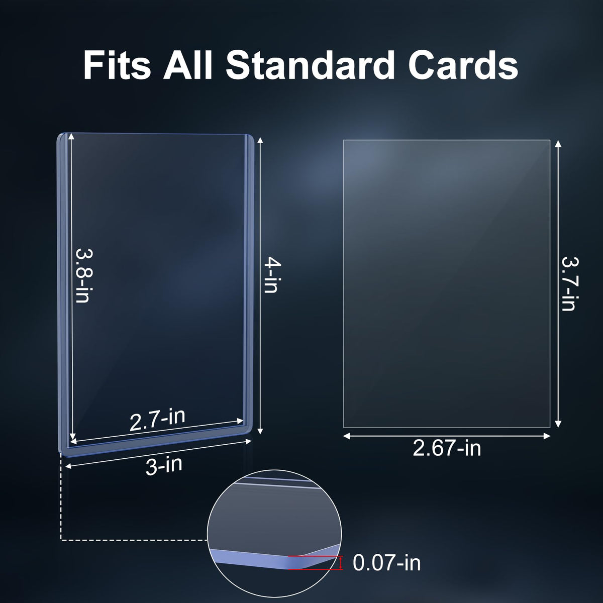 200 Card Sleeves Top Loaders for Cards, 3"x4" Hockey Card Protectors Hard Plastic, Trading Card Sleeves Fit for Hockey and Game Cards (100 Toploaders + 100 Soft Sleeves) 🍁 All In One Marketplace Canada