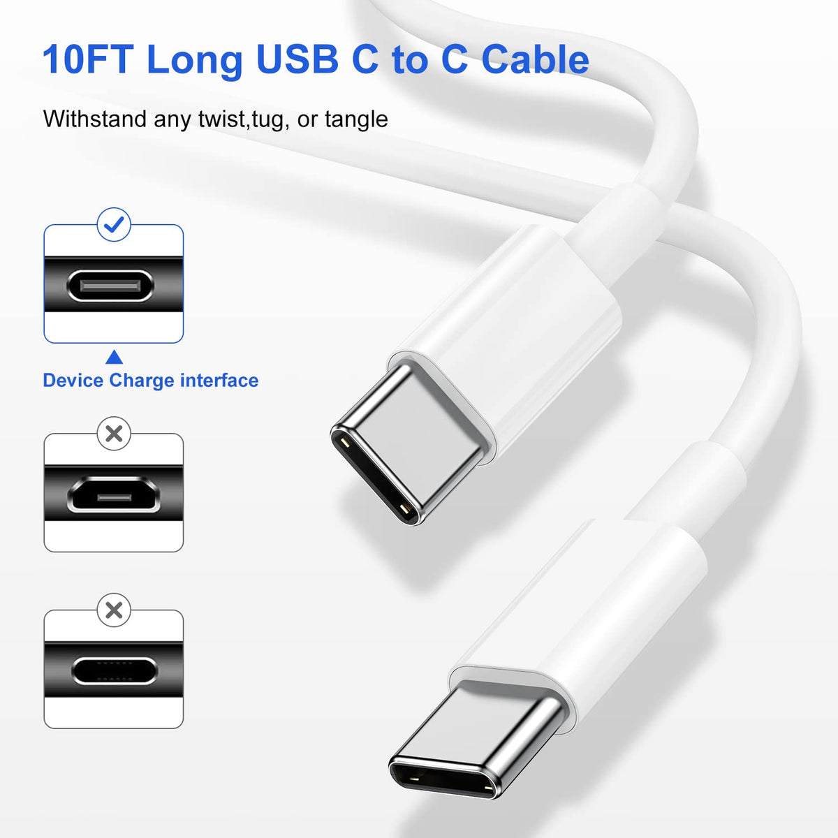 USB C Charger for iPhone 17 16 15,10FT USB C Cable and USB C Fast Charger Blcok for iPhone 17 16 Pro Max/17Air/17E/16E/16 Plus, iPhone 17 16 Fast Charging Cable iPad Pro 12.9/11 in,iPad -White 🍁 All In One Marketplace Canada
